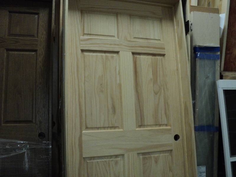 lot 177 image: 6 panel 3x80 door in frame...