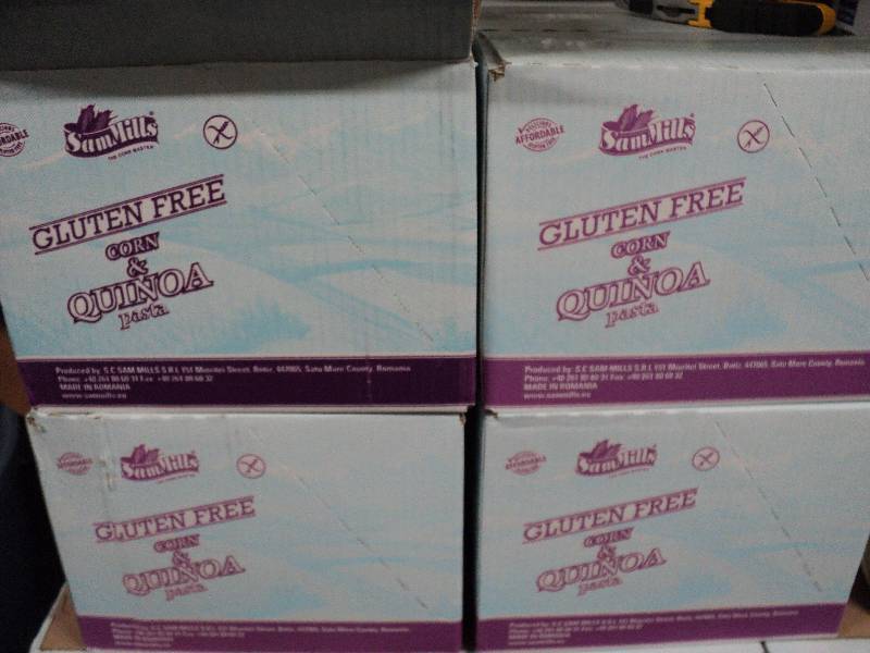 lot 242 image: 4 boxes Sam Mills gluten free corn ...