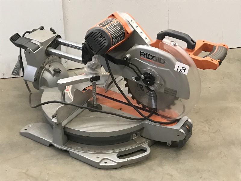 lot 18 image: Ridgid 12 Compound Sliding Miter S...