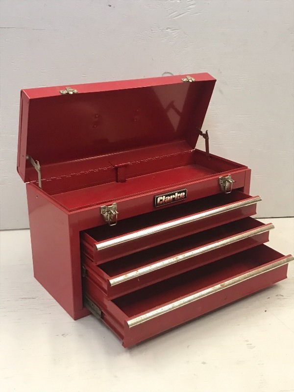 lot 57 image: Clarke Steel Toolbox, 3-Drawer ...