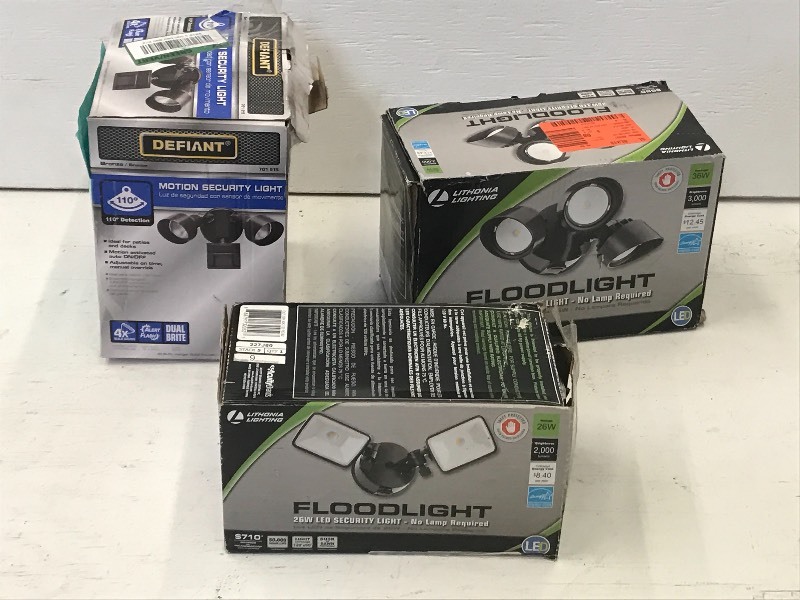 lot 108 image: Lot Of (3) Outdoor Security Lights ...