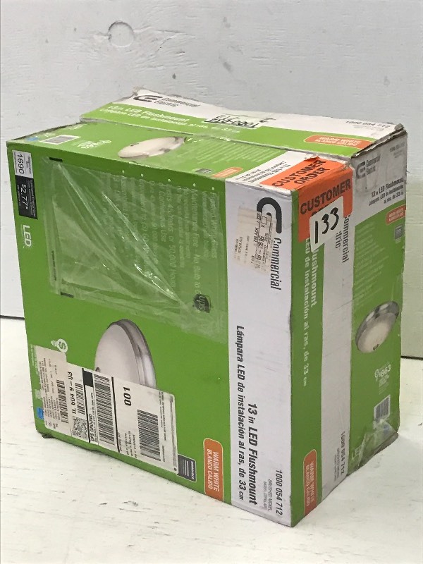 lot 133 image: (2) New 13 LED Flushmount Light Fi...