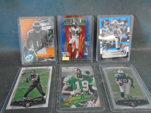 lot 43 image: 6 NFL Star Wide Receiver Rookie Football Cards
