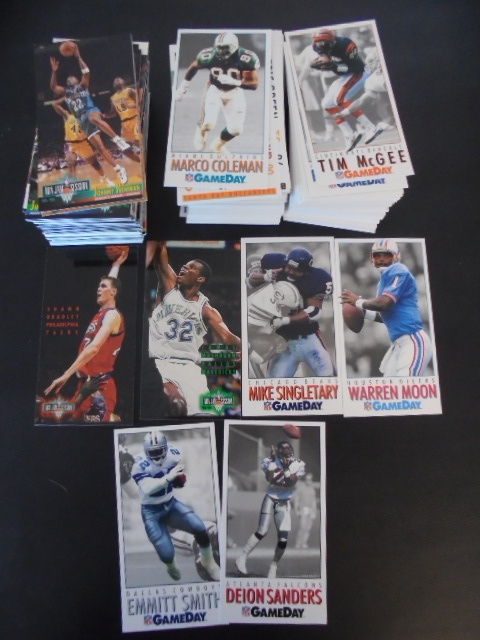 lot 13 image: Oversize NFL & NBA Cards with Emmitt Smith, Warren Moon & Shawn Bradley Rookie