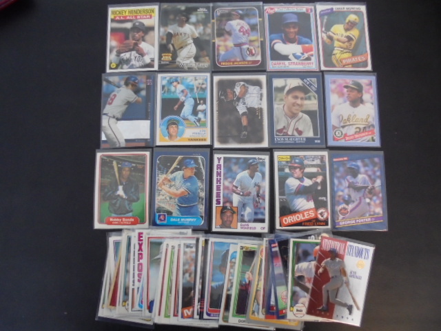 lot 30 image: Star Outfielders Baseball Cards with Willie Mays and Rickey Henderson