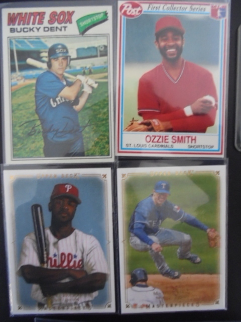 lot 32 image: MLB Star Infielder Baseball Cards Chipper Jones, George Brett and Ozzie Smith
