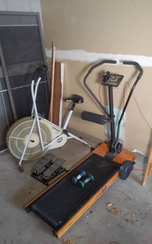 lot 60 image: Nordic Track Walk Fit, Life Styler 3500 Bike, Stair Stepper , Dumbbells