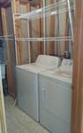 Whirlpool Washing Machine (High Efficiency), GE Gas Dryer,  2-Tier Over Shelf
