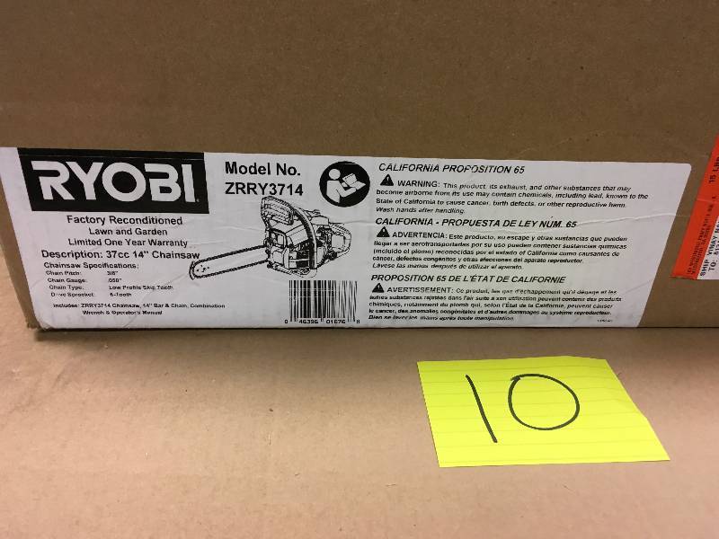 Ryobi Factory Reconditioned ZRRY3714 37cc 14 Chainsaw