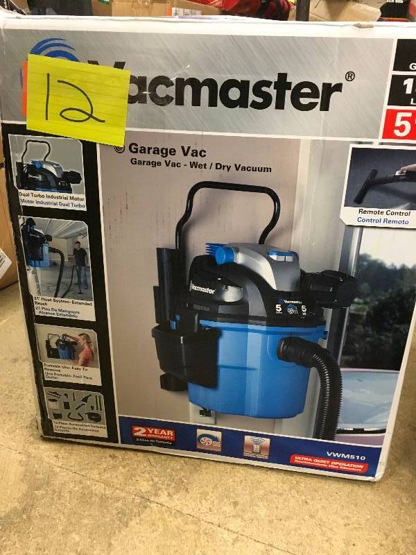 Vacmaster VWM510 5 Gallion 5-Peak HP Wall-Mount WetDry Vacuum New