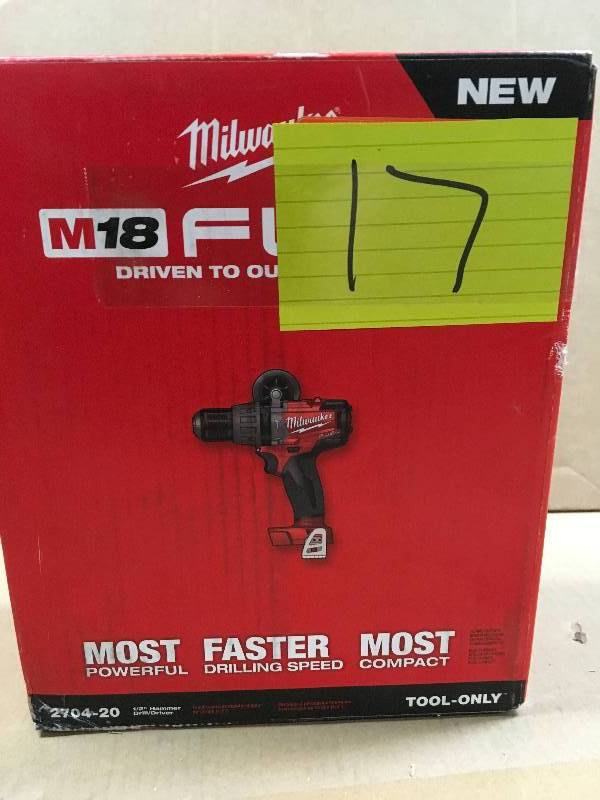 Milwaukee M18 Fuel 18-Volt Lithium-Ion Brushless Cordless 12 in. Hammer DrillDriver ( Tool Only) New