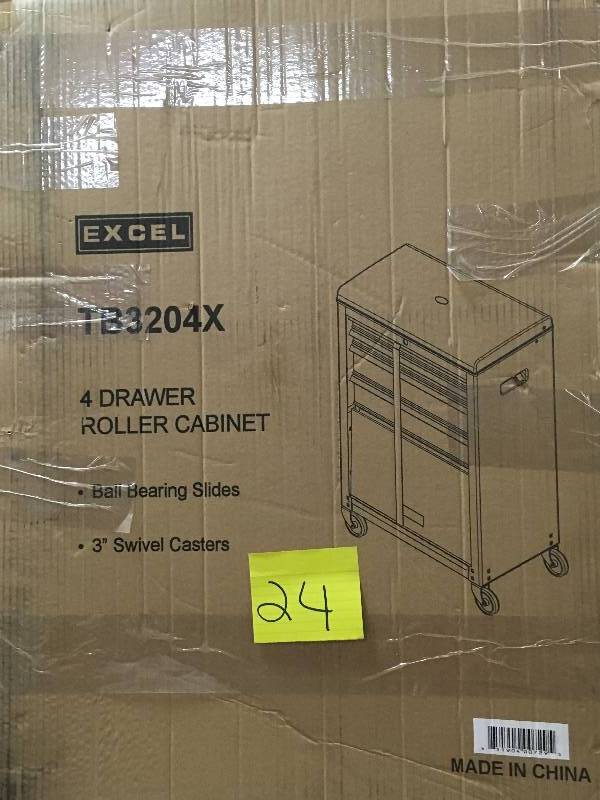 Excel 22 Roller Tool Cabinet with 4 Ball Bearing Drawers New