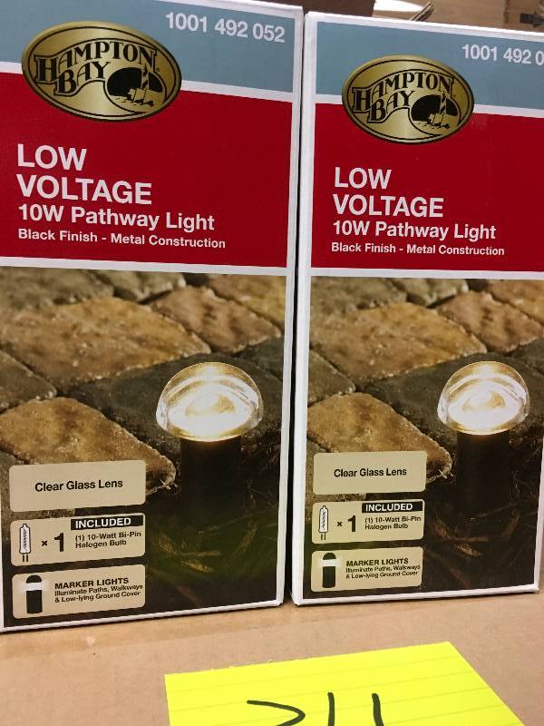 Hampton Bay Low Voltage 10W Pathway Light- Black Finish - lot of 2 New