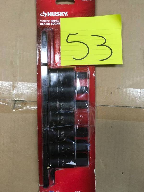 Husky 12 in. Drive Hex Bit Impact Socket Set SAE (7-Piece) not used