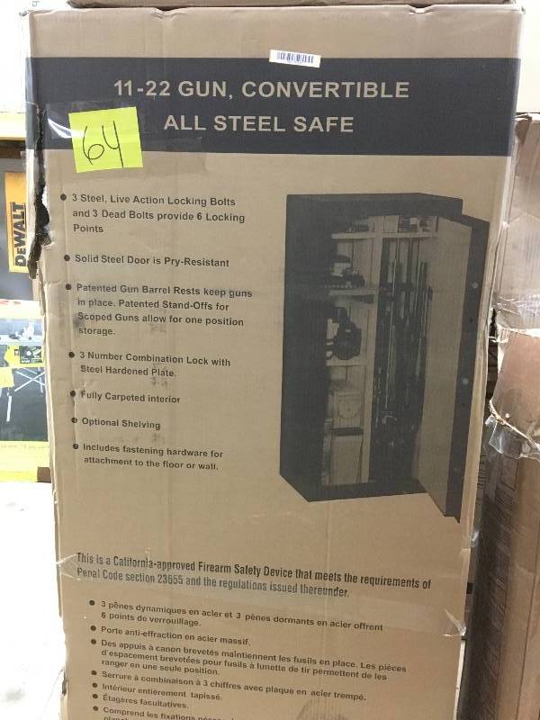 Stack On 22 Gun Convertible Gun Safe,  not used