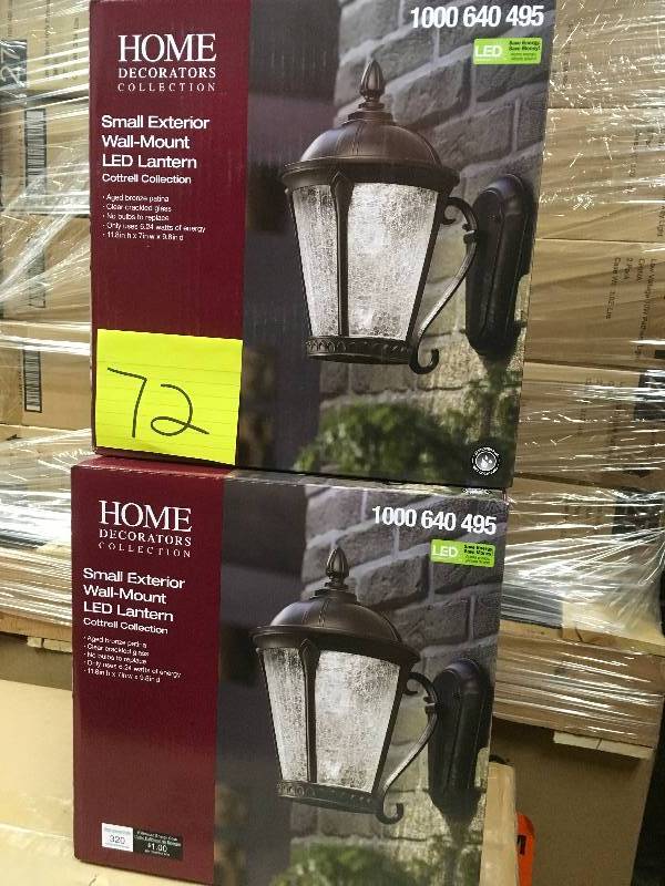 Home Decorators Collection Aged Bronze Patina Outdoor LED Wall Lantern-Lot of 2 new