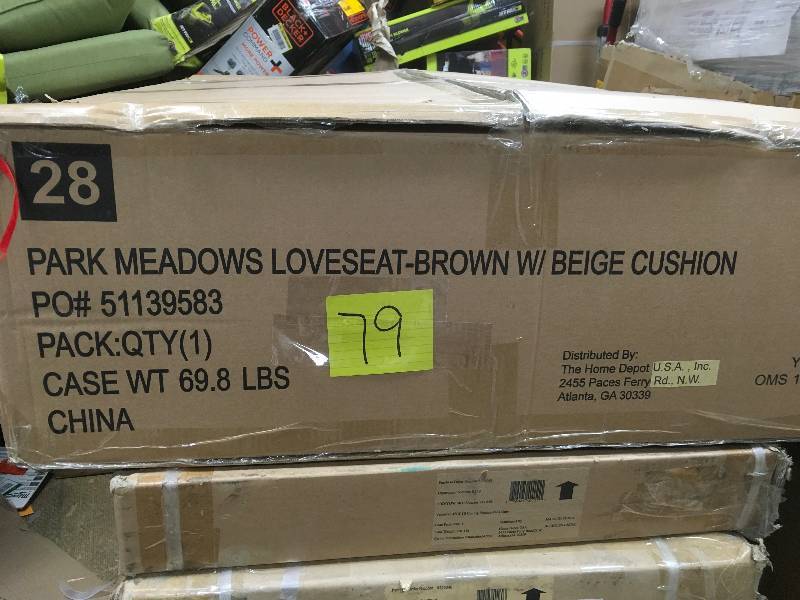 Hampton Bay Park Meadows Brown Wicker Outdoor Loveseat with Beige Cushion not  used