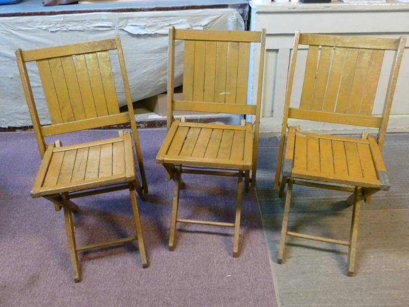 Antique Wooden Folding Chairs