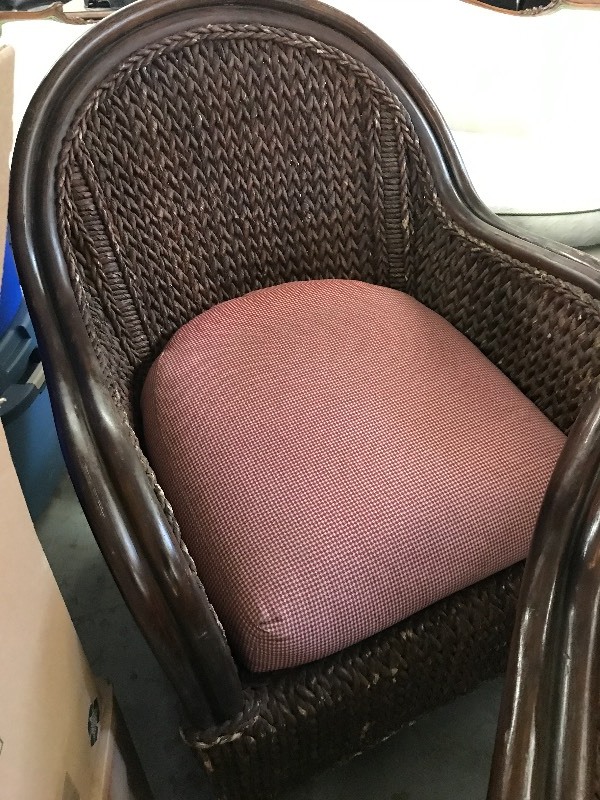 lot 613 image: BRAIDED WICKER CHAIRS