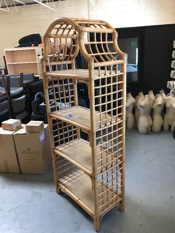 lot 618 image: RATTAN SHELF UNIT