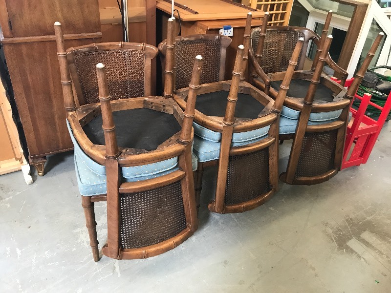 lot 626 image: HENREDON BAMBOO DESIGN DINING CHAIRS