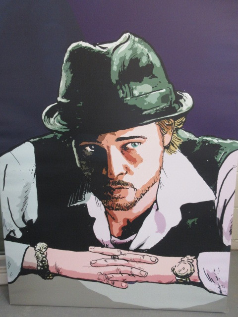 lot 640 image: LEONARDO DI CAPRIO () ON CANVAS