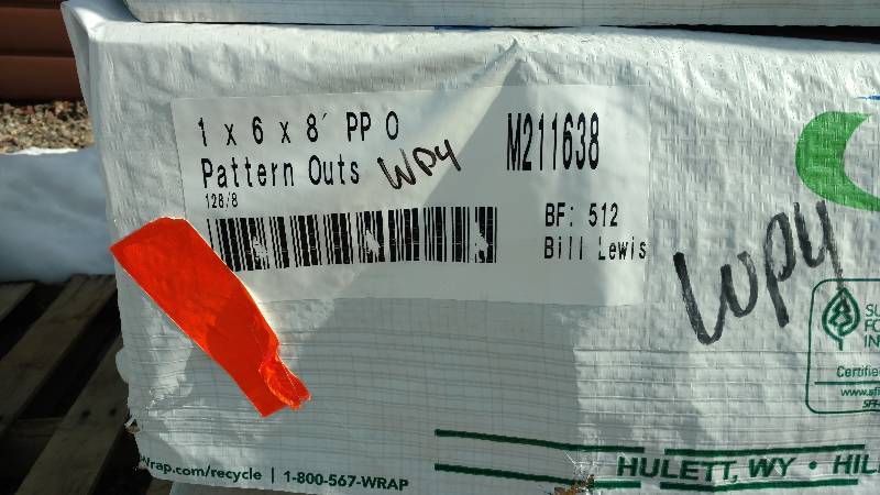1x6x8 Ponderosa Pine Tongue and Groove Outs