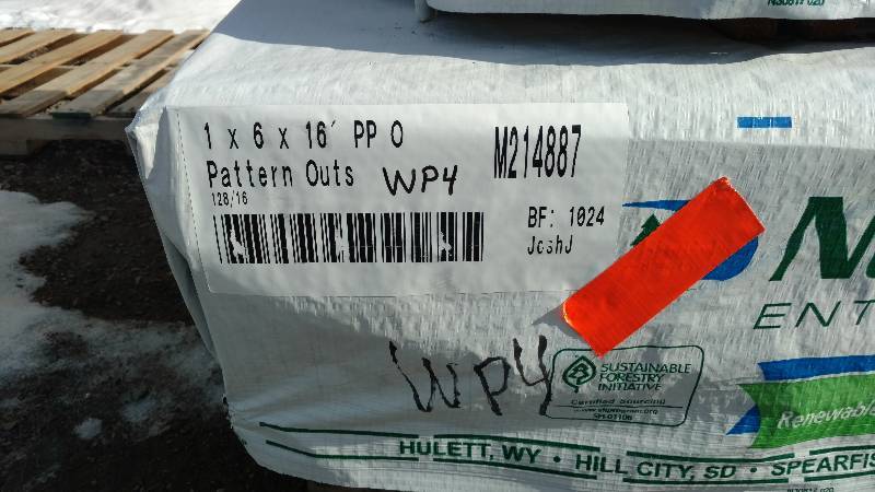 1x6x16 Ponderosa Pine Tongue and Groove Outs