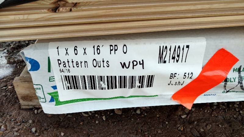1x6x16 Ponderosa Pine Tongue and Groove Outs