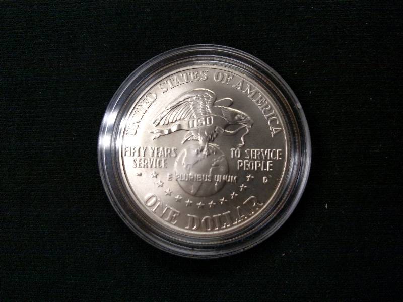 lot 72 image: 1991 USO Modern Commemorative Silve...