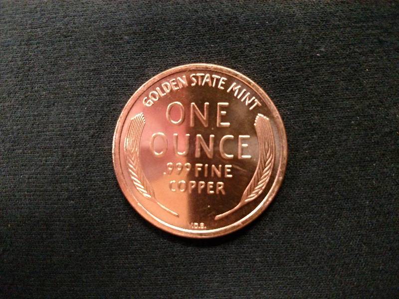 lot 85 image: Abe Lincoln 1 Ounce .999 Copper Coi...