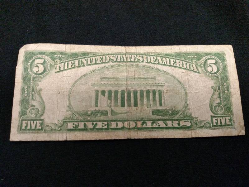 lot 161 image: 1934 Five Dollar Silver Certificate...