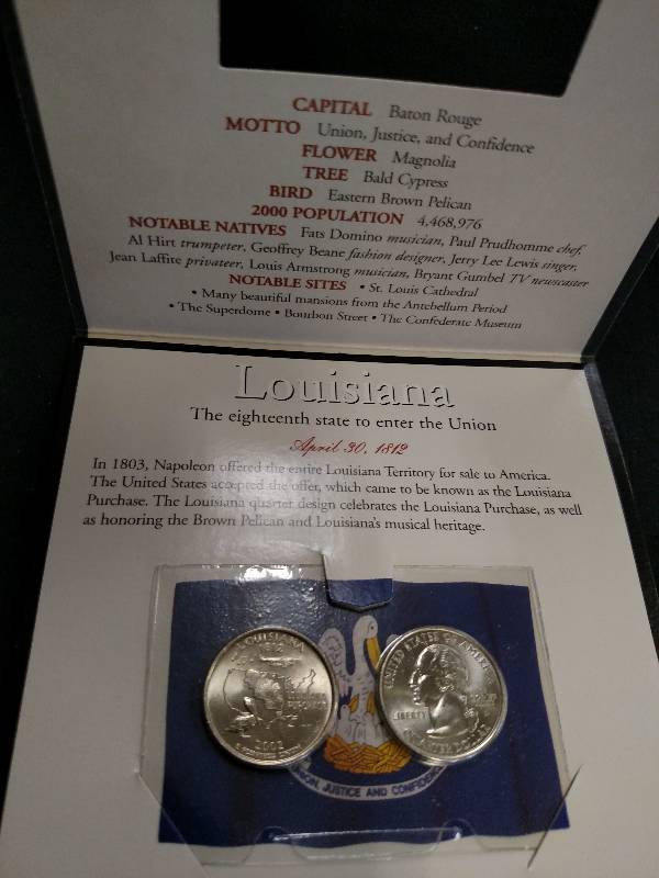 lot 201 image: 2002 Louisiana Quarter Set...