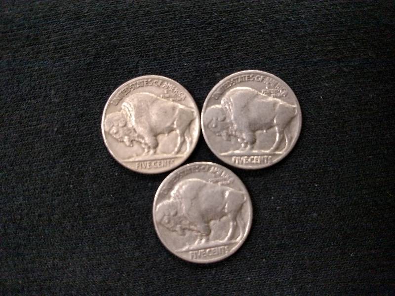 lot 148 image: (3) 1936 Buffalo Nickels...