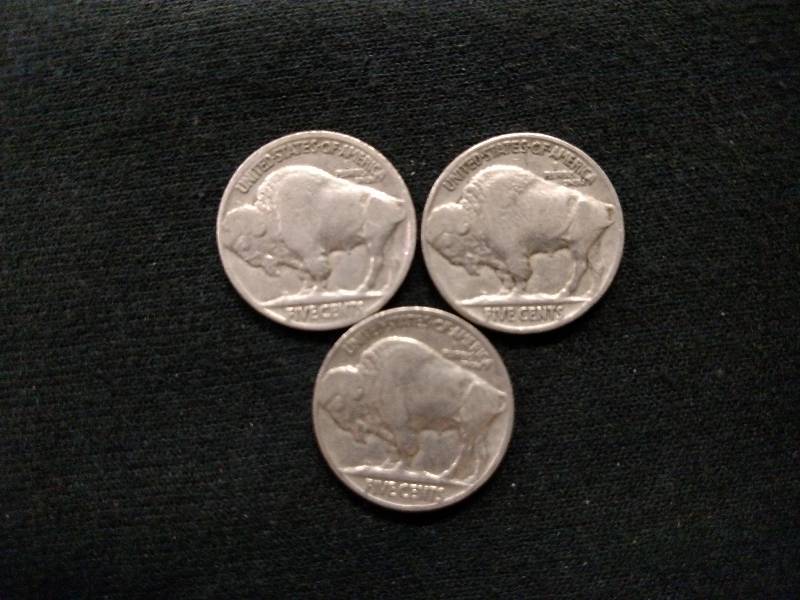 lot 149 image: (3) 1936 Buffalo Nickels...