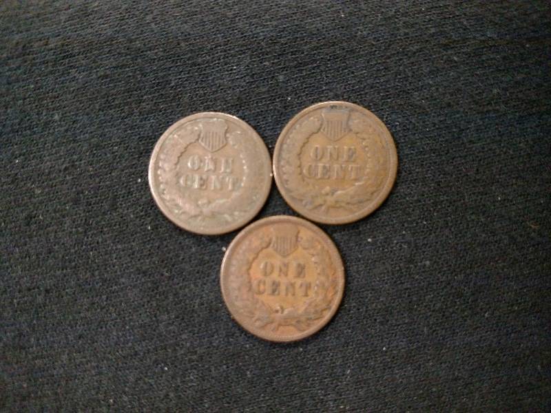 lot 151 image: 1890, 1891, & 1893 Indian Head Penn...