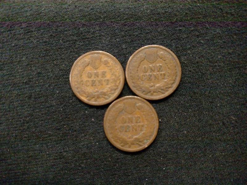 lot 152 image: 1894, 1895, & 1896 Indian Head Penn...