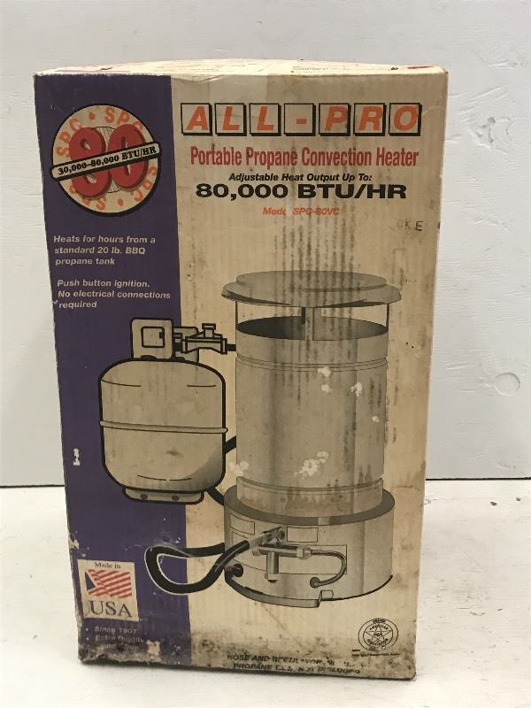 lot 57 image: All-Pro 80000BTU LP-Gas Heater, Unu...