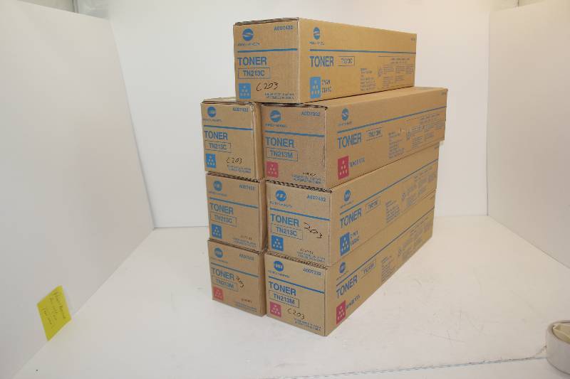 lot 4 image: Lot of 7 Konica Minolta Toner TN213 of different colors