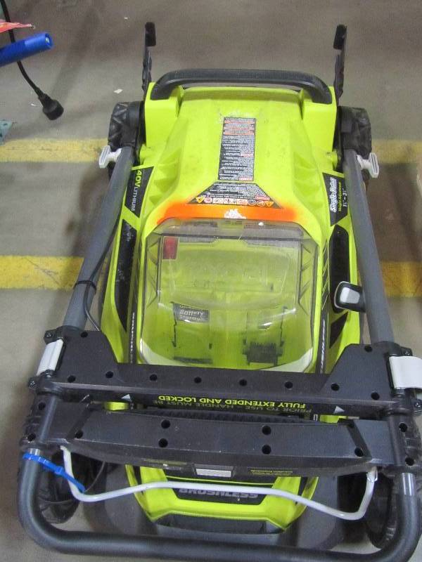 lot 5 image: Ryobi 20 in. 40-Volt Brushless Lithium-Ion Cordless Battery Walk Behind Push Lawn MowerGreenworks Digi-Pro GMAX 20 in. 40-Volt Cordless Electric Snow Blower - Battery and Charger Not Included
