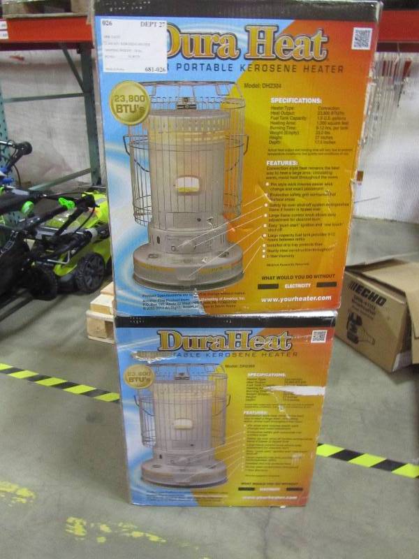 lot 7 image: DuraHeat 23,800 BTU Indoor Kerosene Portable Heater(x2)