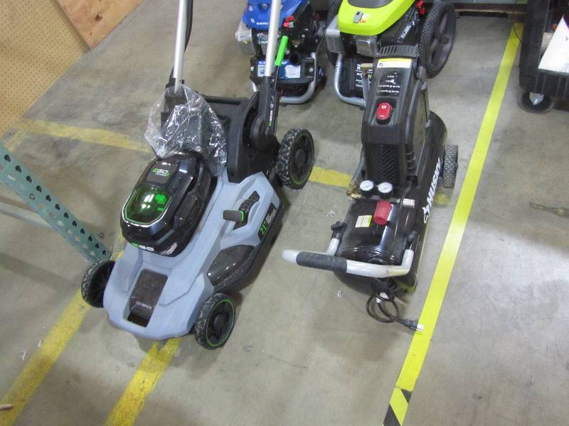 lot 14 image: Husky 8 Gal. Portable Oil Free Electric Air CompressorEGO 21 in. 56-Volt Lithium-Ion Cordless Ba21 in. 56-Volt Lithium-Ion Cordless Battery Self Propelled Mower-Battery and Charger Not Included