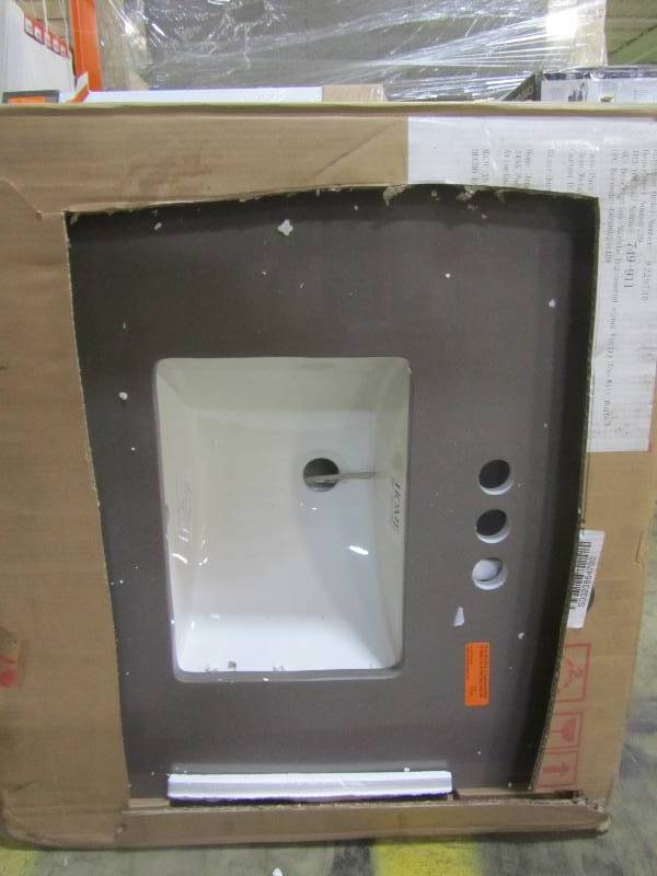 lot 36 image: Home Decorators Collection25 in. W x 22 in. D Engineered Marble Vanity Top in Slate Grey with White Single Trough Basin
