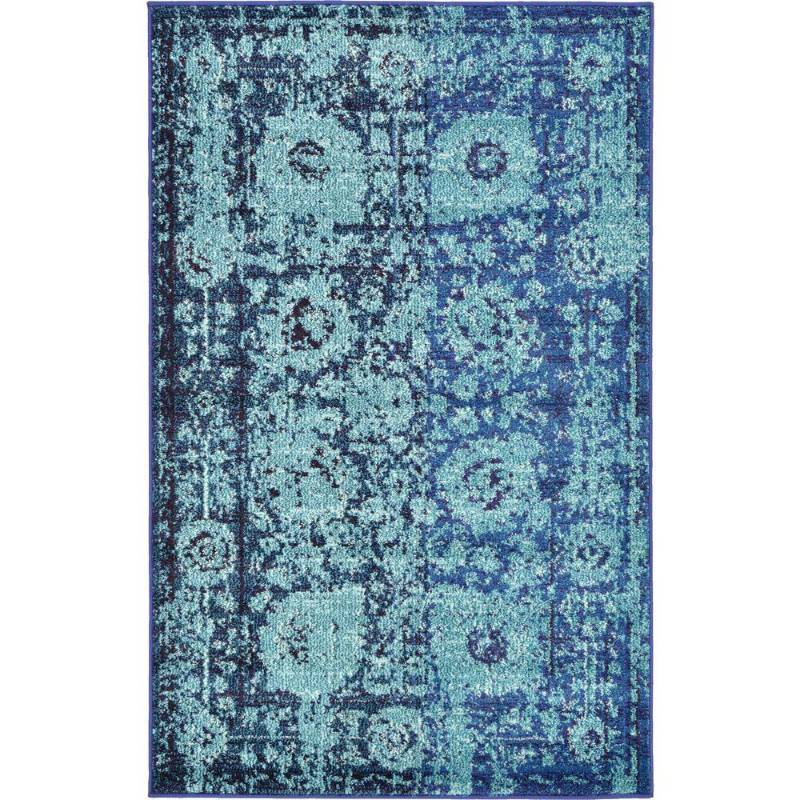 lot 34 image: Unique Loom Palazzo Blue 3 ft. 3 in. x 5 ft. 3 in. Area Rug