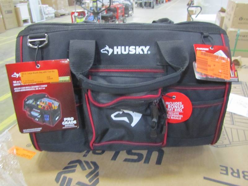 lot 69 image: Husky 18 in. Large Mouth Bag with Tool Wall