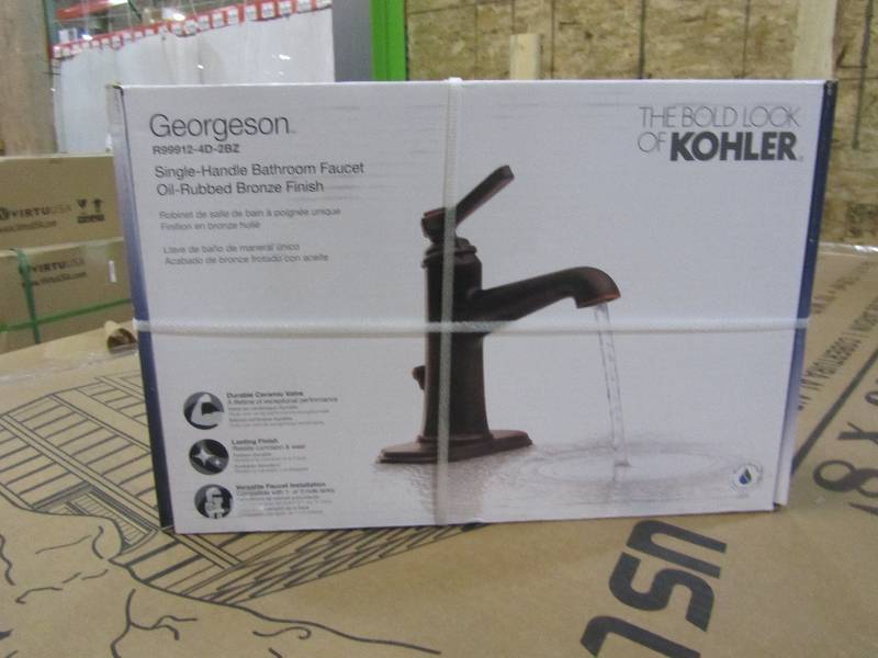 lot 72 image: KOHLER Georgeson Single Hole Single-Handle Bathroom Faucet with Drain in Oil-Rubbed Bronze