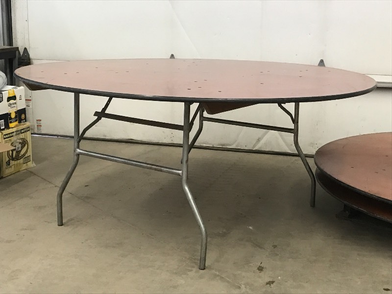 Lot Of (3) 6ft Round Folding Banque...