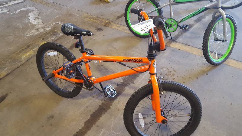 lot 410 image: Mongoose   Trick Bike with Orange 9.5in. Frame, 16in. Wheel