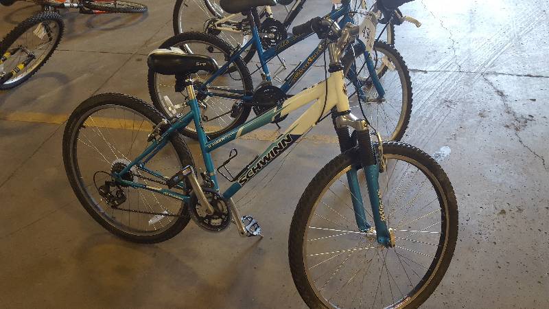 lot 456 image: Schwinn Ranger Womens  Bike with Light BlueWhite 16in. Frame, 21in. Wheel