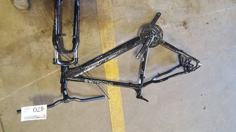 lot 470 image: Fuji Police Patrol Frame Only Cruiser Bike with Black 18in. Frame, Nain. Wheel